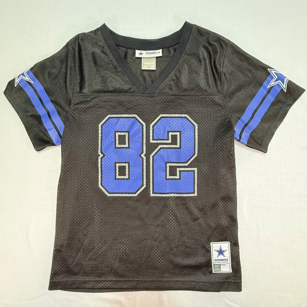 Dallas Cowboys Jason Witten 82‎ Jersey Kids Medium Black Blue NFL Authentic Mesh